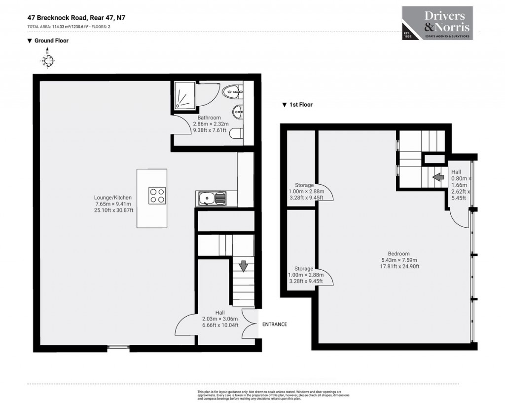 Floorplans For Brecknock Road, London