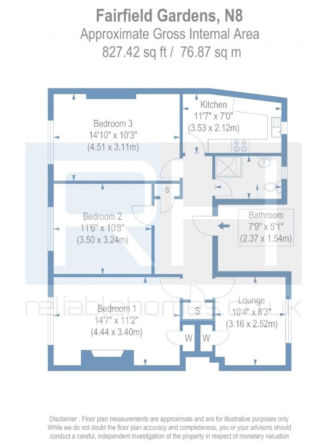 Floorplans For Fairfield Gardens, Hornsey, London