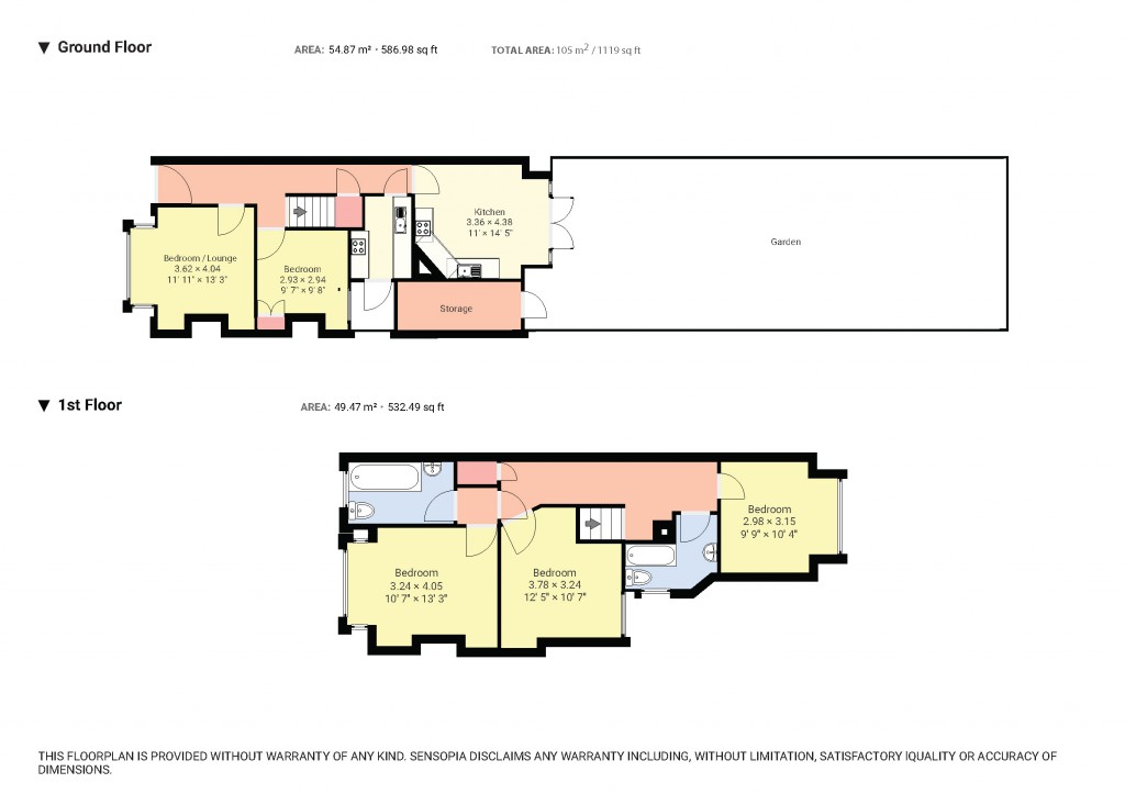 Floorplans For Boreham Road, Turnpike Lane, London