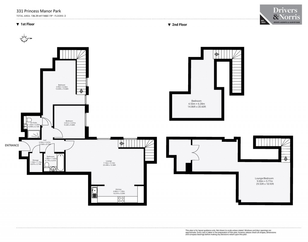 Floorplans For East Wing, New Southgate, London